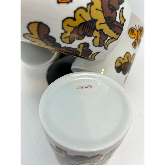 70's Retro Vintage Boho Groovy Butterfly Coffee Mug Set of 6 with Hanger - Picture 4 of 5